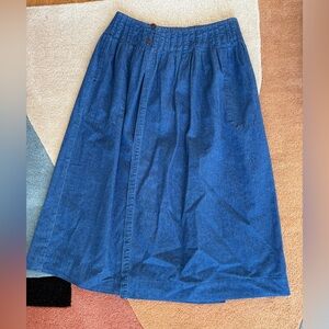 Vintage Ralph Lauren drop waist Denim midi Skirt